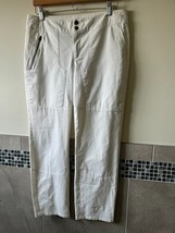 Derek Lam 10 Crosby White Cotton Blend Tapered Leg Lace Up Pants SZ 10 - $1,457.83 MXN