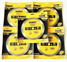 5 Dewalt 6-1/2&quot; CORDLESS CIRCULAR SAW BLADES 90T 90 STEEL TOOTH 5/8&quot;Arbo... - £68.51 GBP