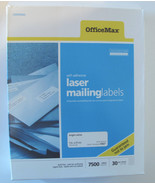 OfficeMax Laser Mailing Labels White 1&quot; x 2 5/8&quot; Self Adhesive, Used 411... - $66.54 CAD