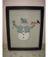 Framed Leprechaun Thimb~Elena March Snowman Handmade Cross Stitch Project - €26,72 EUR