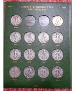 WHITMAN 1916-1947 WALKING LIBERTY 90% Silver Half Dollar Partial Set, (5... - $2,479.95