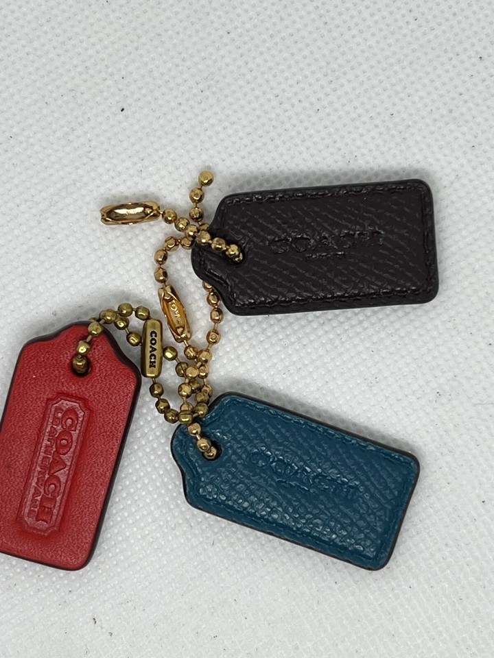 small COACH Bag Hang Tag / Key Chain / authentic leather 1.5*3/4 in  pic... - $14.99