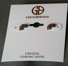 Giani Bernini Sterling Silver Crystal Rainbow Stud Earrings - New With Tags - £15.80 GBP