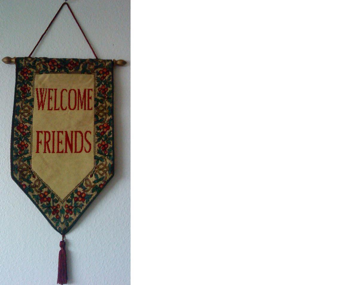  Welcome Friends Tapestry Wall Hanging Banner with Tassel - $3.99