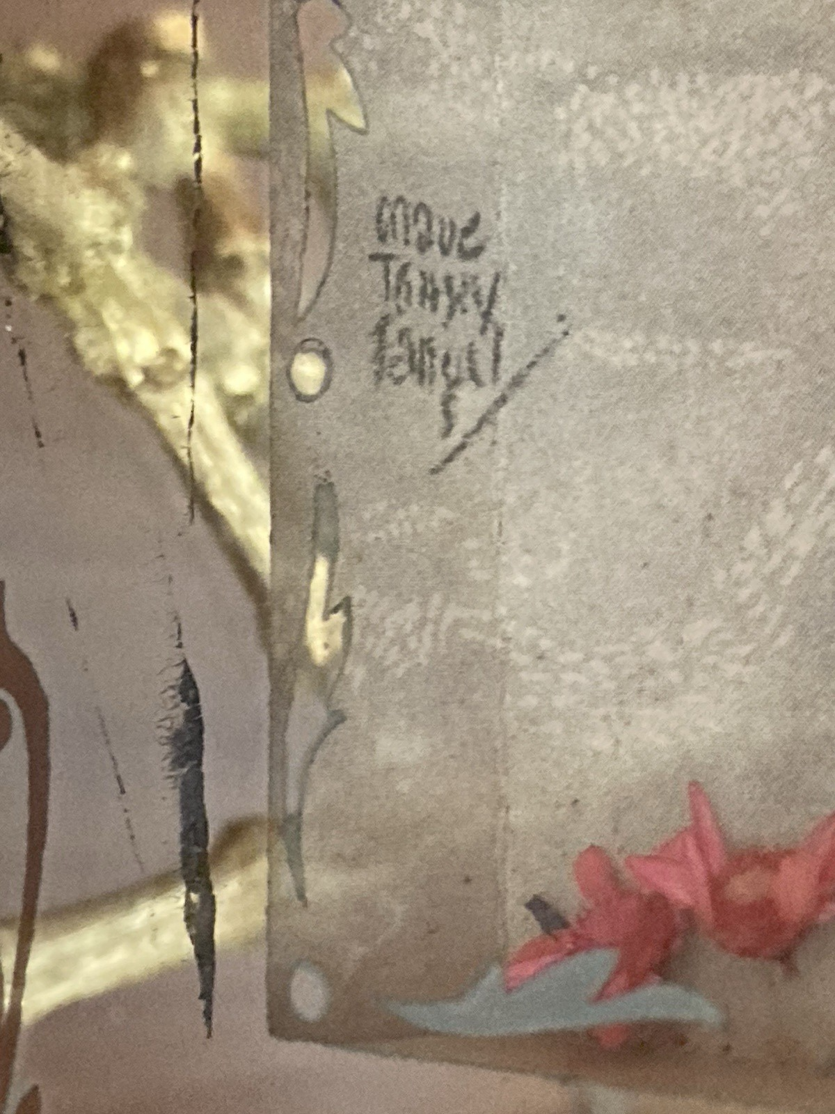 1940s Maud Tousey Fangel Baby Silver mercury Glass Mirror Shadow box pict frame Item image 10