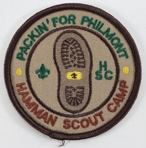 Vintage Packin&#39; for Philmont Hamman Scout Camp Twill Boy Scout BSA Camp Patch - £8.79 GBP