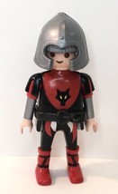Vintage Playmobil Medieval Knight Red Black Gray 2002 No Weapon - $6.00