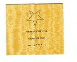 Eastern Star Banquet Menu &amp; Program Auburn Chapter Auburn New York 1948 - $17.88