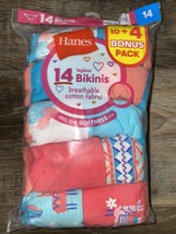Hanes ~ Girls Bikinis Tagless 14-Pair Underwear No Ride Up Multi-Color ~... - £12.46 GBP