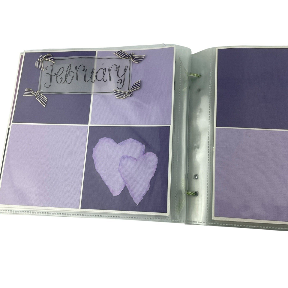 Handmade Scrapbook Album The Year In Review Twelve Month 8" x 8" Page Size Item image 3