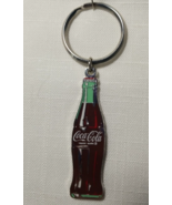 Vintage 2011 Coca-Cola Glass Bottle Enamel Key Chain Ring Keychain - £7.39 GBP
