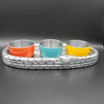 Mexican Dip Set - Condiment Aluminum Tray Three Bowls - From The Cellar - £7.02 GBP