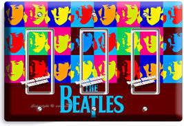 The Beatles Pop Art John George Paul Ringo Triple Gfci Light Switch Cover Decor - £14.38 GBP
