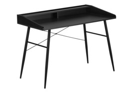 Modern Black Computer Desk | Home Office Workstation w/ Shelves - $138.99