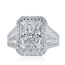 GIA 3.18CT E-VVS2 Strahlender Kunstdiamanten Grown Diamantring 14k Weiss Gold ( - £6,000.42 GBP