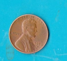 1956 D Lincoln Wheat Penny- Circulated - £0.29 GBP