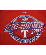 MLB Texas Rangers Major League Baseball Fan 2010 Champions Majestic T Sh... - £14.29 GBP