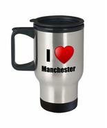 Manchester Travel Mug Insulated I Love City Lover Pride Funny Gift Idea ... - £17.88 GBP