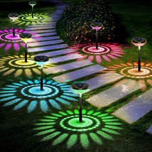 Bright Solar Pathway Lights 6 Pack,Color Changing+Warm White Led Solar L... - £56.05 GBP