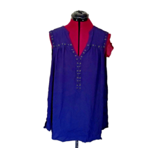 Torrid Grommet Lace Up Tank Top Blue Women Size 2/2X Sleeveless - $22.87