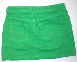 New NWT $78 GIRLS 12 JUICY COUTURE DENIM JEAN SKIRT Bright GREEN  - £55.95 GBP