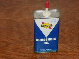 Vintage Sunoco Household Oil 4 Ounce Full Oil Can - $39.60