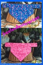 Dog Reversible Neckerchief Collar Sleeve Pink and Blue Flowers - £8.79 GBP