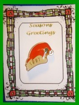 Christmas PIN #0269 Red Santa Hat 1997 Enamel Tac Pin HOLIDAY - $90.37 MXN