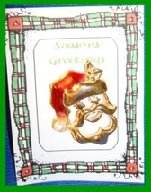 Christmas Pin #0274 Vtg Santa's Head Enamel & Goldtone Holiday Brooch - $9.85