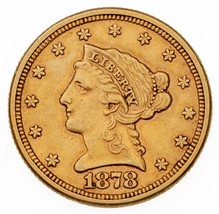 1878 $2.50 Gold Liberty Quarter Eagle in XF Condition! Great Early US Gold! - £389.37 GBP