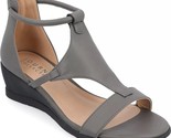 Journee Collection Women Strappy Wedge Sandal Trayle Size US 7 Grey Faux... - £21.13 GBP
