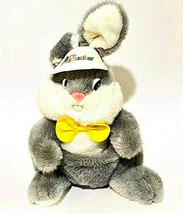 1980s Pouche Bunny Rabbit Plush 12 Inch Cottontail Creations Visor Tie Vintage - £10.57 GBP