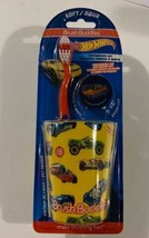 Hot Wheels Brush Buddies Toothbrush Set with Toothbrush, Cap, Rinsing Cu... - £9.70 GBP