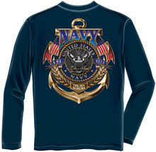 New Navy  The Sea Is Ours   Licensed Long Sleeve T Shirt Patriotic Usa - £24.38 GBP+
