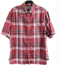 Mossimo Supply Shirt Men Large Button Up Plaid Red Pocket Casual Work Vintage - $21.27