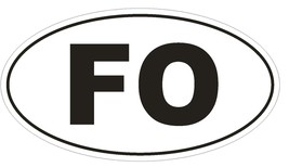 FO Faroe Islands Oval Bumper Sticker or Helmet Sticker D2055 Country Code - £1.11 GBP+