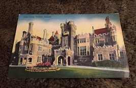 Vintage Postcard Unposted Linen Casa Loma Toronto Canada #2 Close Up View - £0.75 GBP
