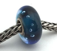 Artisan Lampwork Glass Blue Bubbles Bead Charm, New - £15.17 GBP