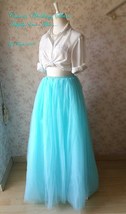 TURQUOISE BLUE Tulle Maxi Skirt Wedding Party Puffy Custom Plus Size Tutu Skirt image 5