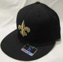 NWT NFL Reebok New Orleans Saints Sideline Fitted Hat Black Size 7 1/4 - £31.89 GBP