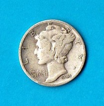 1943 D Mercury Dime Silver - £4.76 GBP