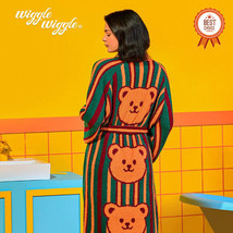 [WIGGLE WIGGLE] Lounge Robe Wiggle Bear Argyle Shower Gown Korean Brand - £164.45 GBP