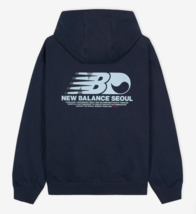 New Balance UNI Seoul Exclusive Hoodie Tee Unisex Casual Top Navy NWT NB... - $122.31