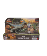 NEW SEALED 2021 Jurassic World Yaz + Velociraptor Blue Action Figure Set - £38.69 GBP