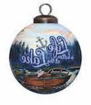 Scenic Life is Better at the Lake Hand Painted Mouth Blown Glass Ornament - £33.05 GBP