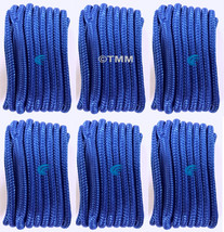 (6) Blue Double Braided 1/2&quot; x 15&#39; HQ Boat Marine DOCK LINES Mooring Rop... - $82.17