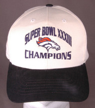 Denver Broncos Super Bowl XXXIII Champions Hat-NFL-Snap Back-White - £25.58 GBP