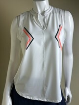 NWT Ladies Jo Fit Hot Pink Gray Orchid Floral Sleeveless Polo Shirt Size S image 7