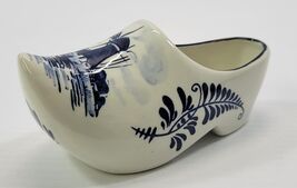 *B4) Vintage Blauw Delft Distel Holland Dutch White Blue Porcelain Clog ... - $9.89