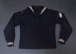 Vtg US Navy Cracker Jack Wool Dress Blue Uniform USS Sterett 1965 Sailor 936A - £57.82 GBP